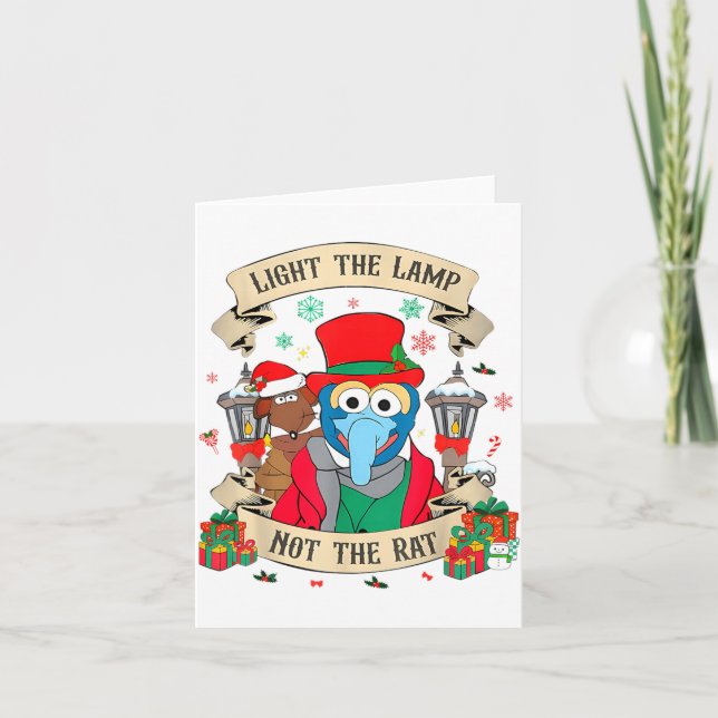Light The Lamp Not The Rat Funny Christmas Matchin Kort (Framsida)