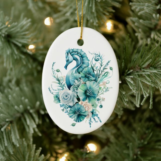 Light Turcos Sea Horse jul Ornament (Träd)