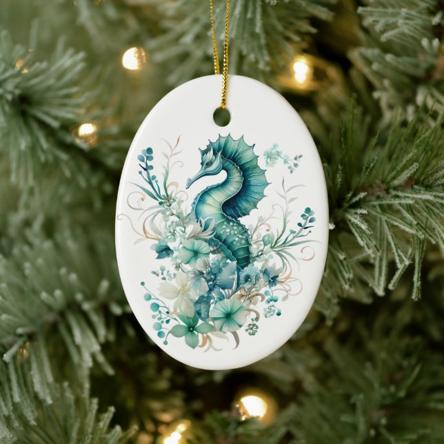 Light Turcos Sea Horse jul Ornament (Träd)
