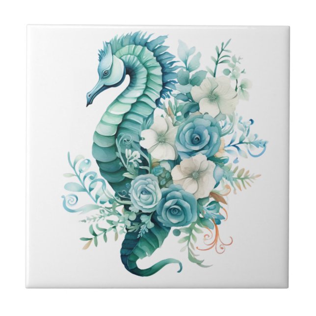 Light Turcos Seahorse Ceramic Tile Kakelplatta (Framsidan)