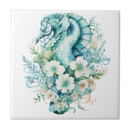 Light Turcos Seahorse Ceramic Tile Kakelplatta