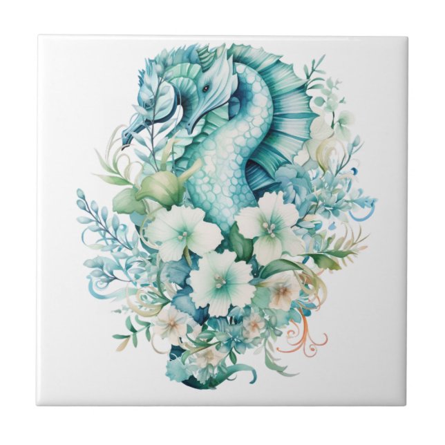 Light Turcos Seahorse Ceramic Tile Kakelplatta (Framsidan)