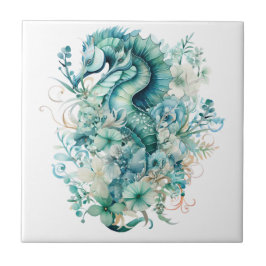 Light Turcos Seahorse Ceramic Tile Kakelplatta