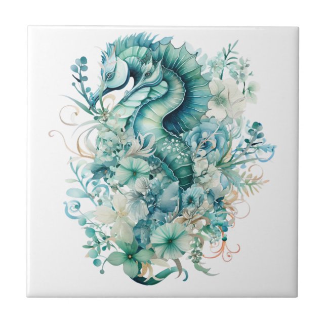 Light Turcos Seahorse Ceramic Tile Kakelplatta (Framsidan)
