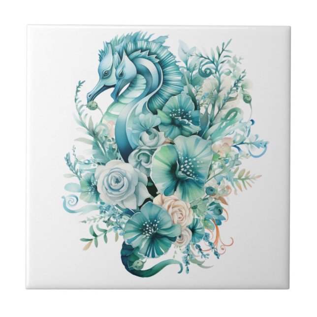 Light Turcos Seahorse Ceramic Tile Kakelplatta (Framsidan)