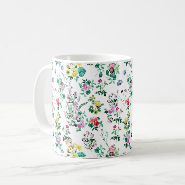 Light Vår Blommönster Kaffemugg (Framsida vänster)