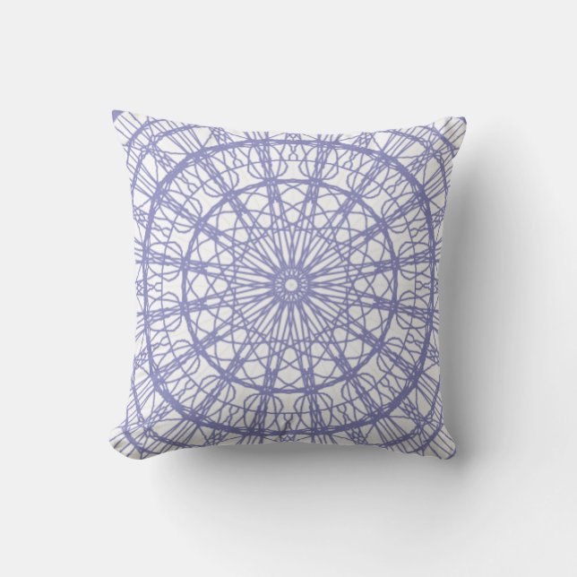 Light Violet och White Mandala Dekorativ kudde (Framsida)