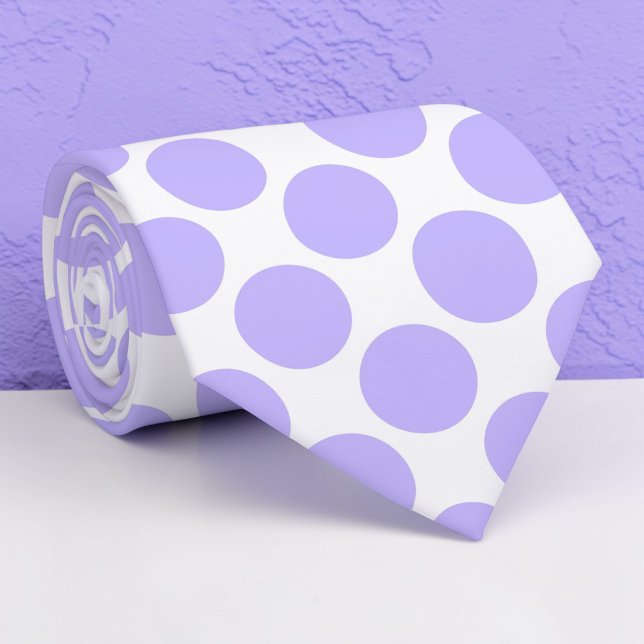 Light Violet Polka Dots on White Custom Necktie Slips (Skapare uppladdad)