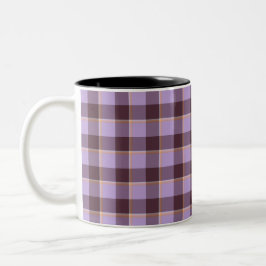 Light Wisteria and Livid Brown Plaid Purple Två-Tonad Mugg