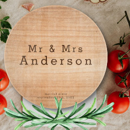 Light Wood Grain Personligt bröllp Mr. & Mrs. Glas