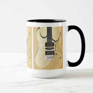 Light Wood look Guitar Illustration-Monogram Mugg