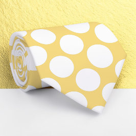 Light Yellow Jumbo Polka Dots Custom Necktie Slips