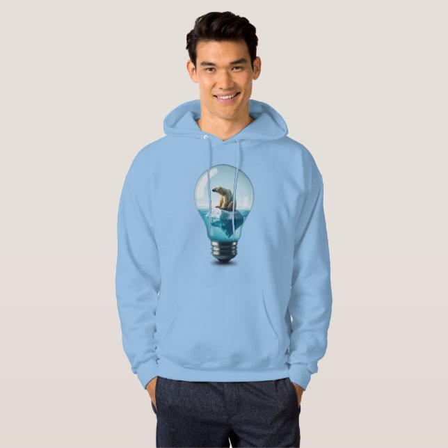 Lightbulb Iceberg - Polar Bear in a Lightbulb Hoodie (Hel framsida)