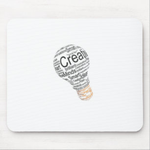 lightbulb med typografi som firar kreativitet musmatta