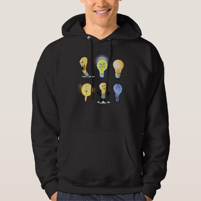 Lightbulbteckenmanar Hoodie (Framsida)