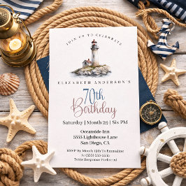 Lighthouse 70th Birthday Inbjudningar