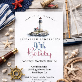 Lighthouse 90th Birthday Inbjudningar