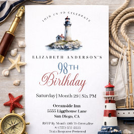 Lighthouse 98th Birthday Inbjudningar