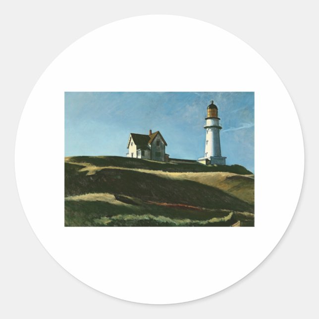 Lighthouse Backe - Edward Hopper Runt Klistermärke (Framsida)