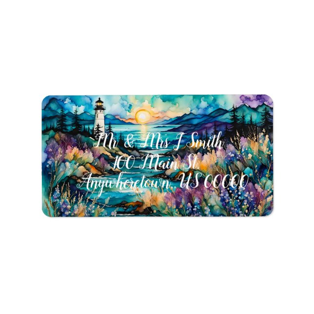 Lighthouse Bay Mountain Wildblomma Garden Adressetikett (Framsidan)