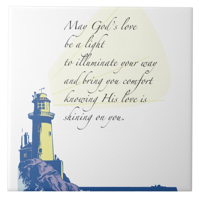 Lighthouse Blessings Prayer Kakelplatta (Framsidan)