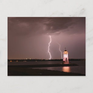 Lighthouse-blixten vid Sjö Hefner Vykort