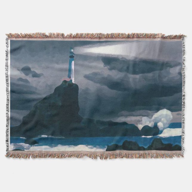 Lighthouse blue blanket mysfilt (Framsidan)