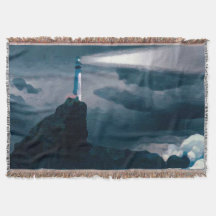 Lighthouse blue blanket