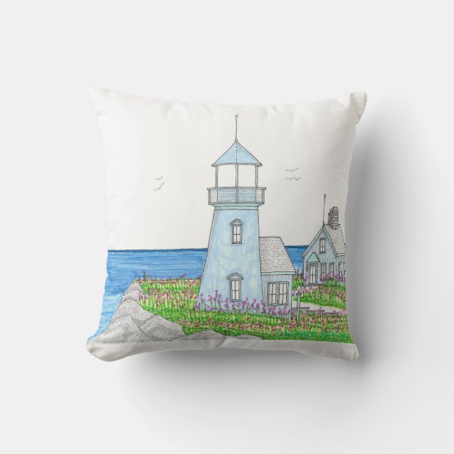 Lighthouse Blues Inomhussinness Kudde (Framsida)