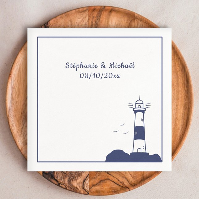 Lighthouse Bröllop Pappersservett (Lighthouse Wedding Napkins)