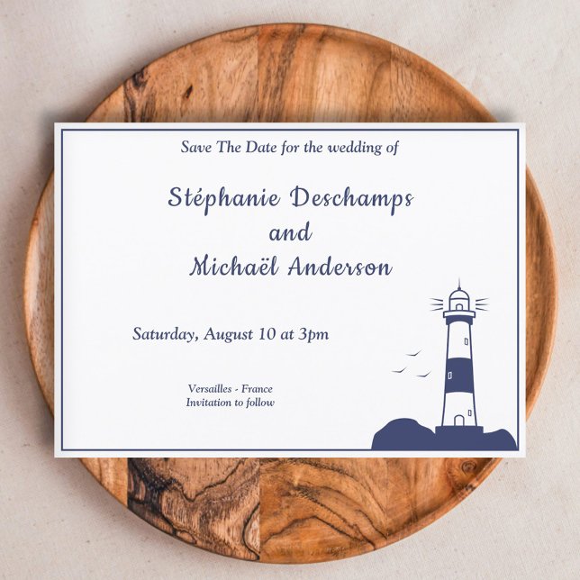 Lighthouse Bröllop spara datum Inbjudningar (Lighthouse Wedding Save The Date Invitation)