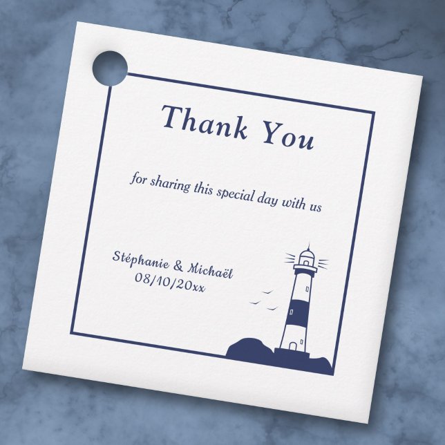 Lighthouse Bröllop Tack Gåvor Etiketter (Lighthouse Wedding Thank You Favor Tags)
