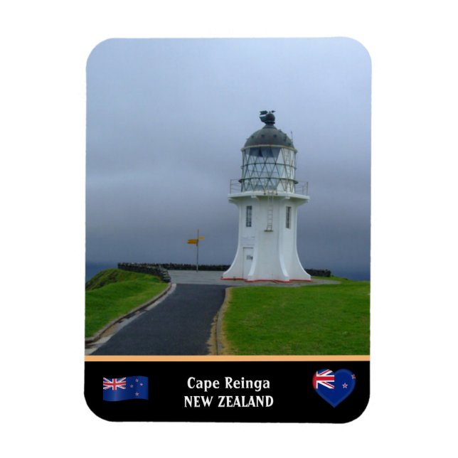 Lighthouse & Cape Reinga - Maori/Nya Zeeland Magnet (Vertikal)