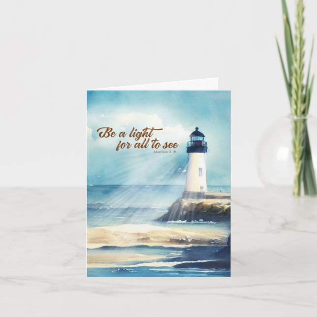 Lighthouse Christian Scripture Mattew Be a Light Anteckningskort (Framsida)