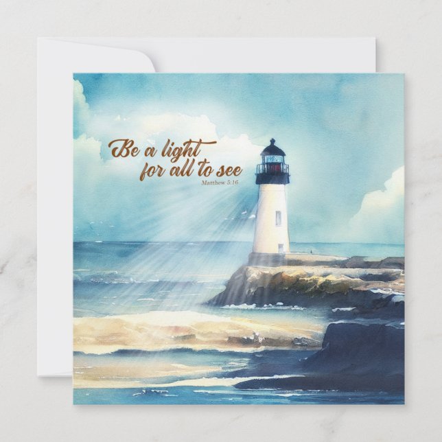 Lighthouse Christian Scripture Mattew Be a Light Anteckningskort (Framsida)