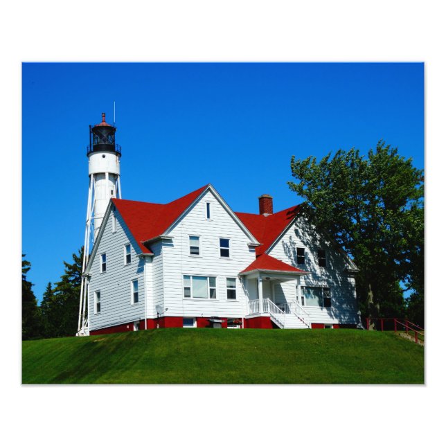 Lighthouse Door County, Wisconsin Fototryck (Framsidan)