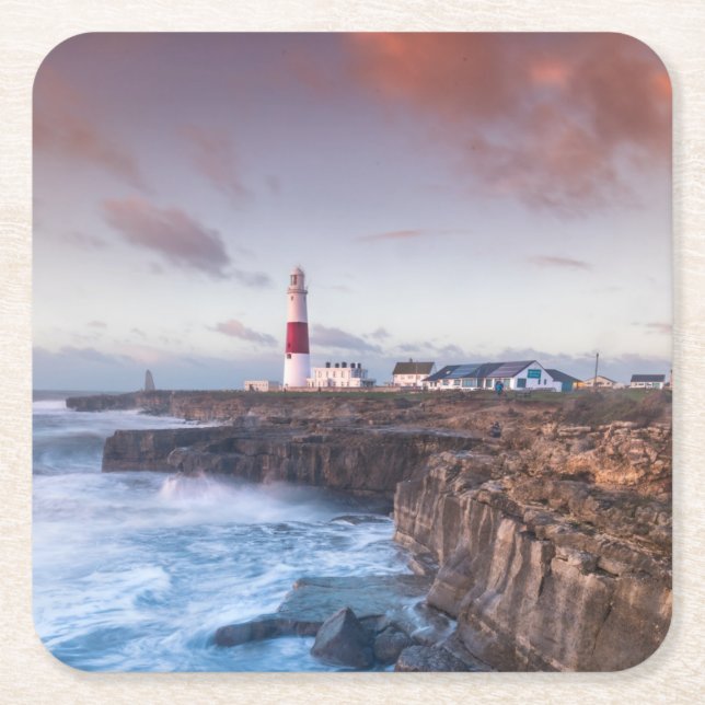 Lighthouse England Underlägg Papper Kvadrat (Framsidan)