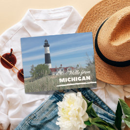 Lighthouse Kustlinje Michigan Vykort