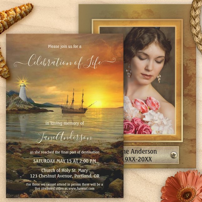 Lighthouse Memorial Firande of Life Photo Inbjudningar (Skapare uppladdad)