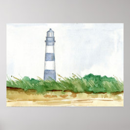 Lighthouse Morris Island South Carolina Winter Poster