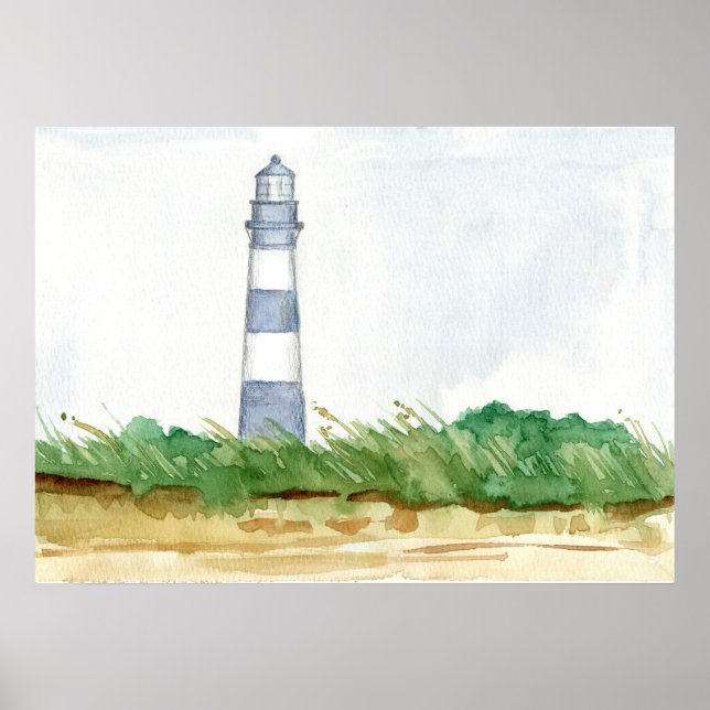 Lighthouse Morris Island South Carolina Winter Poster (Framsidan)