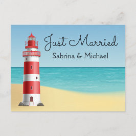 Lighthouse Nautical Nygift Strandbröllop Meddelande Vykort