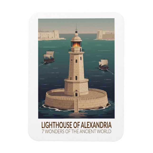 Lighthouse of Alexandria 7 Wonders of the World Magnet (Vertikal)