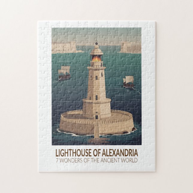 Lighthouse of Alexandria 7 Wonders of the World Pussel (Vertikal)