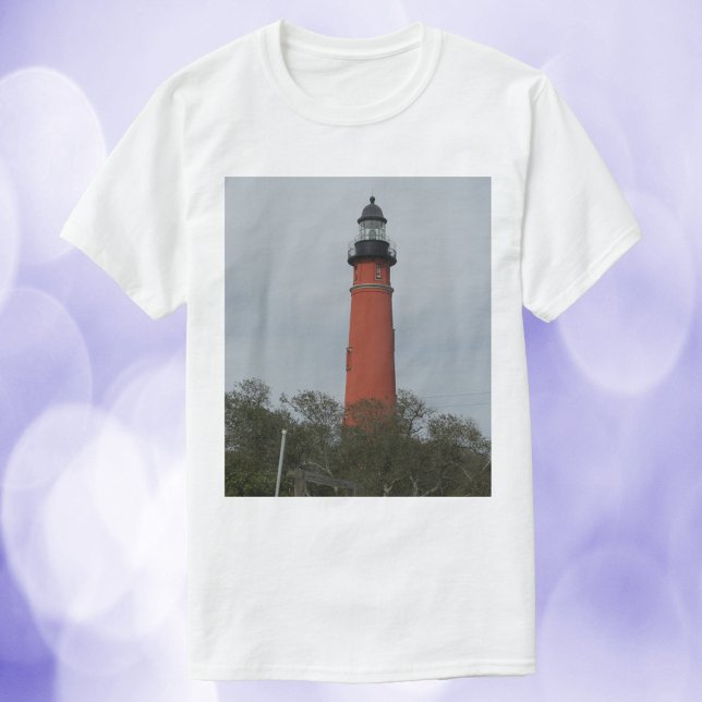 Lighthouse Ponce Inlet Florida T Shirt (A shirt with a photograph of Ponce Inlet lighthouse in Florida.)