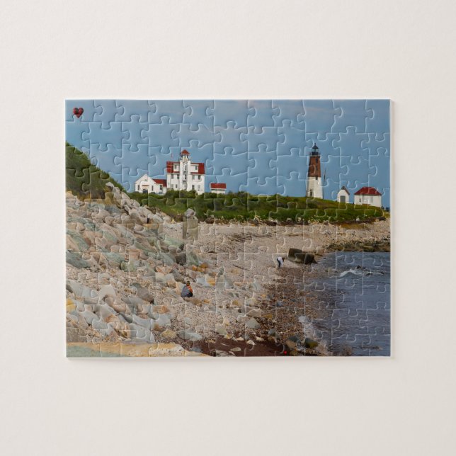 Lighthouse Rhode island Jigszle Puzzle Pussel (Horisontell)