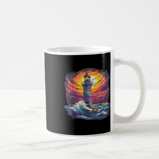 Lighthouse Sailing Sea Beach Boating Seaside House Kaffemugg (Höger)