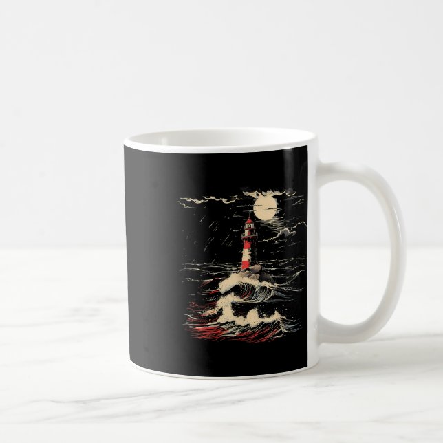 Lighthouse Sailing Sea Beach Boating Seaside House Kaffemugg (Höger)
