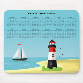Lighthouse Scene 2024 Calendar Mousepad Musmatta