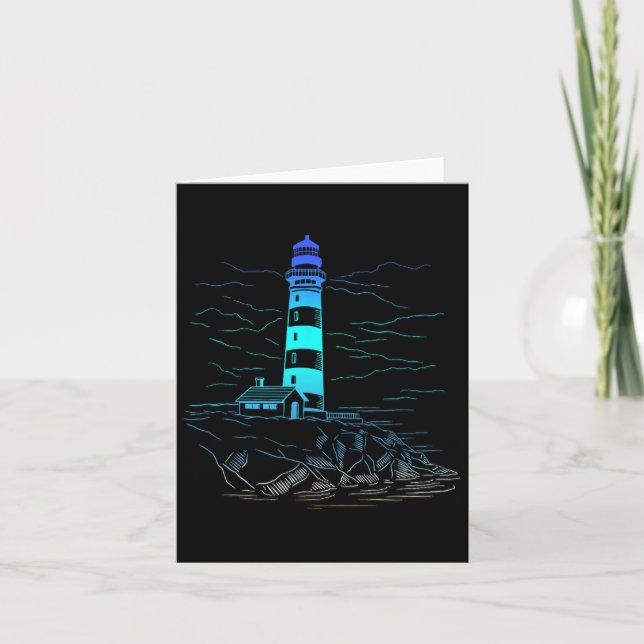 Lighthouse Seaside House Sailing Sea Beach Life Bo Kort (Framsida)